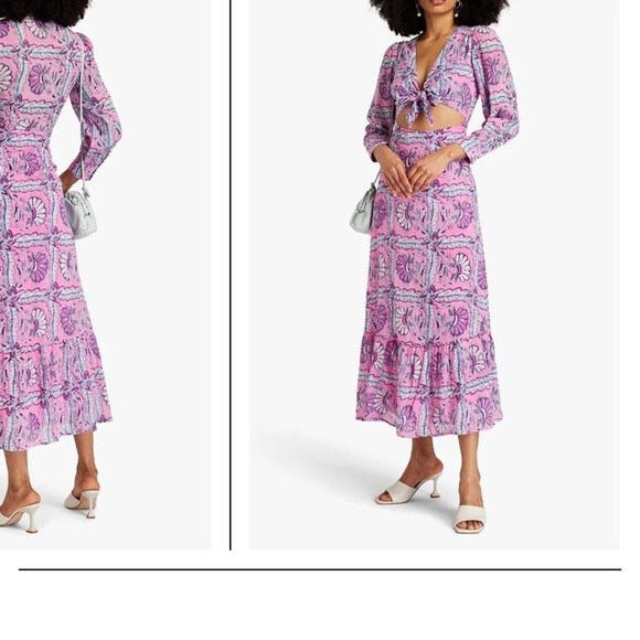 Free People ANTIK BATIK Hupa Gathered Printed Cotton-Voile Maxi Dress XS - Picture 4 of 7